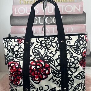 COACH POPPY GRAFITTI SCRIBBLE FLOWERS Tote